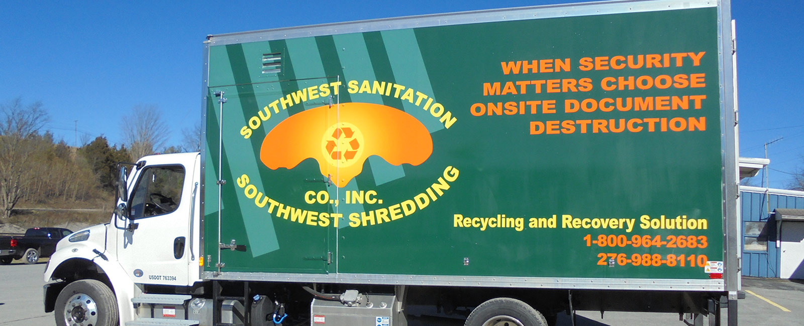 Southwest Sanitation & Shredding side view of truck